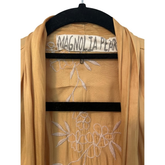 Magnolia Pearl Bird Vijji Kimono Mustard Yellow long Cardigan Boho CottageCore - Picture 6 of 9